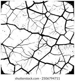Cracked Black and White Texture Design