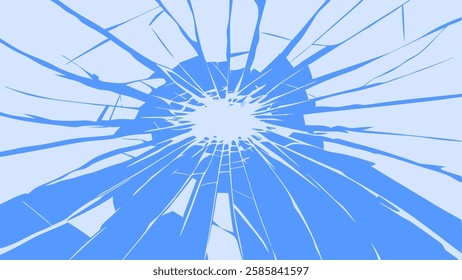 A Cracked blue screen texture with radiating lines, creating shattered glass effect