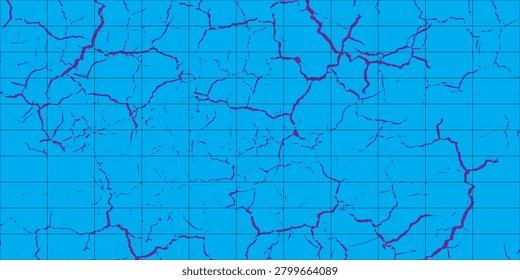 Cracked blue tiled surface with white vein-like fractures forming a grid pattern, creating an abstract, distressed texture ideal for backgrounds, design projects, and architectural or pool-themed visuals.

