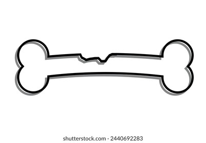  Cracked bone icon. Outline cracked bone vector icon for web design isolated on white background 4 5 7