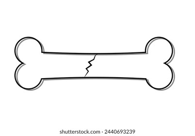 Cracked bone icon. Outline cracked bone vector icon for web design isolated on white background 4 5 9