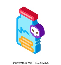 geknackte Flasche Pillen Symbol Vektorgrafik. isometrische rissige Flasche Pillenzeichen. farbige einzelne Symbolillustration
