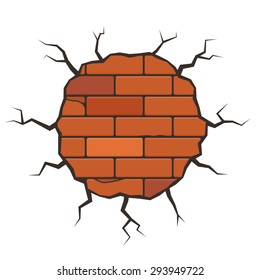 Cracked brick wall