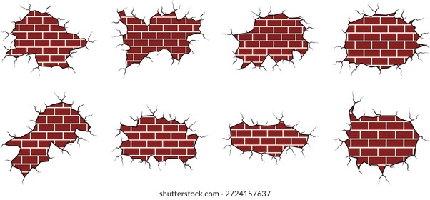 Un diseño de pared de ladrillo agrietado con texturas ásperas y un aspecto audaz y urbano.