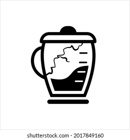 Cracked Broken Blender Mixer Jar Icon, Kitchen Home Electric Appliance Vector Art Illustration