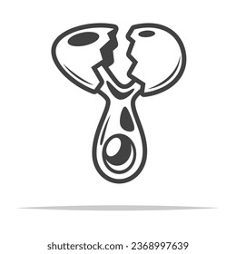 Cracked broken egg vector isolated
