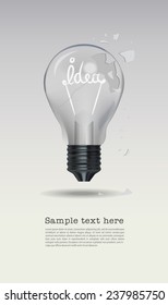 cracked bulb, light bulb cracked.