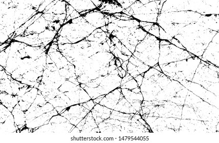 Cracked and chiped, old worn surface texture.  Distressed uneven grunge background. Abstract distressed vector illustration. Black isolated on white. EPS10