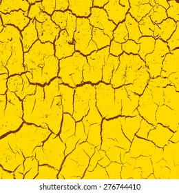 cracked clay ground into the dry season. Vector illustration.