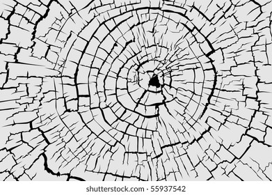 Cracked concentric pattern black on gray