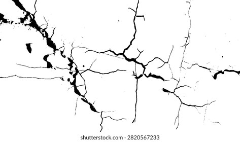 Cracked concrete texture with ink drips