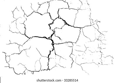 Cracked Desert Floor Pattern, Vector  Illustration