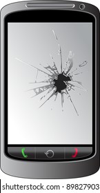 Cracked Display Phone Stock Vector (Royalty Free) 89827903 | Shutterstock