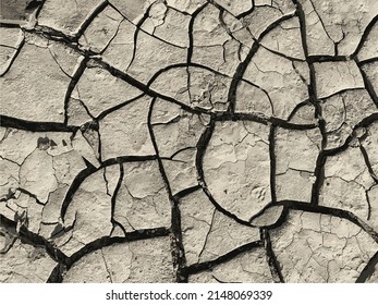 Cracked earth background. Dry ground surface with cracks. Mud cracks.