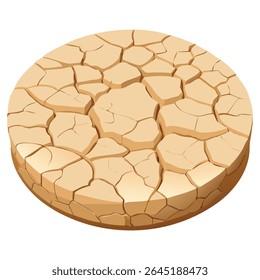 Ilustração da plataforma da terra rachada para o ativo do jogo do ambiente do deserto e o elemento do projeto da paisagem árida