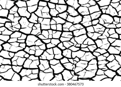 Cracked Earth. Vector Seamless Pattern Repeat.