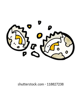 caricatura de huevos rotos