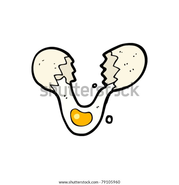 Cracked Egg Cartoon Stock Vector (Royalty Free) 79105960