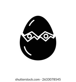 Cracked Egg with Eyes Peeking Out, Fun Food Concept