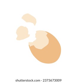 Cracked Egg Flat Illustration. Clean Icon Design Element on Isolated White Background