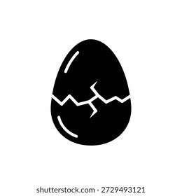 Cracked egg hatching smiley face flat design vector illustration
