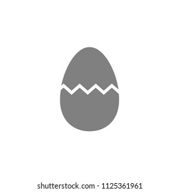 Cracked egg icon. Broken gray egg icon.