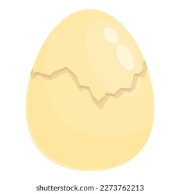 Cracked egg icon cartoon vector. Easter baby. Cute bird