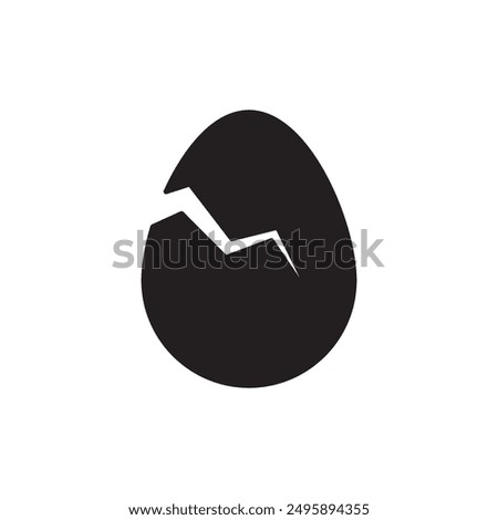 Cracked egg icon design, isolated on white background, vector illustration