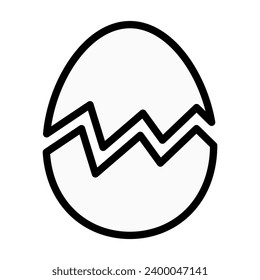Icono de huevo roto. Un icono frágil. Vector.