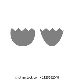 Cracked egg icon. Gray cracked egg icon.