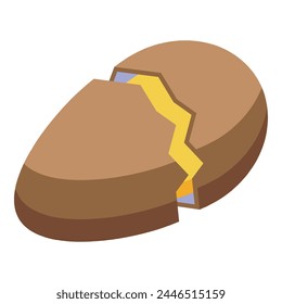 Cracked egg icon isometric vector. Chick bird. Baby farm