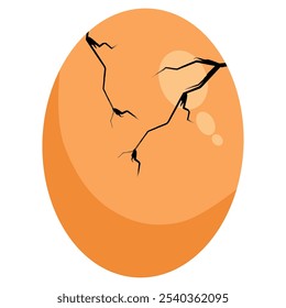 Icono de huevo agrietado sobre fondo blanco