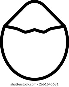 Icono de huevo agrietado - Ilustración vectorial de contorno
