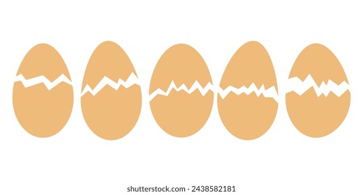 cracked egg icon vector isolated on white background EPS 10