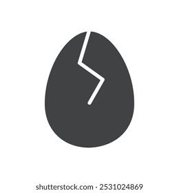 Cracked egg icon Vector logo set flat