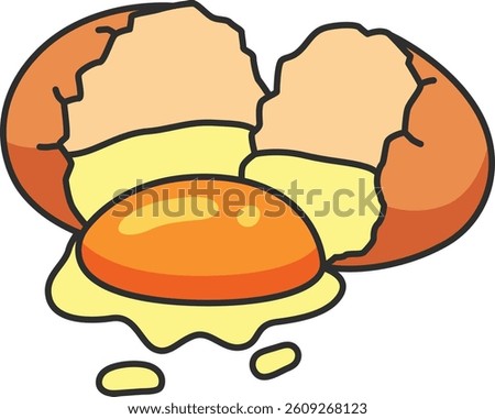 cracked egg illustration isolated on white bacground