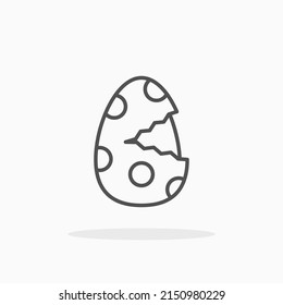 Cracked Egg line icon. Editable stroke and pixel perfect. Can be used for digital product, presentation, print design and more.