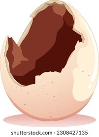 Huevos rotos en la ilustración de fondo blanco