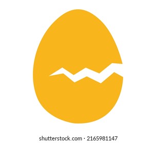 Cracked Egg Shape Icon Or Symbol Design