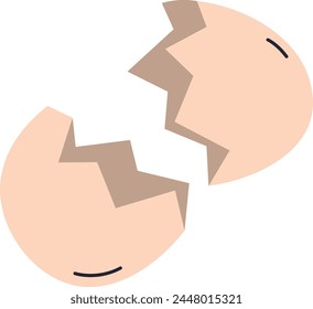 Cracked Egg Shell Vector Illustration