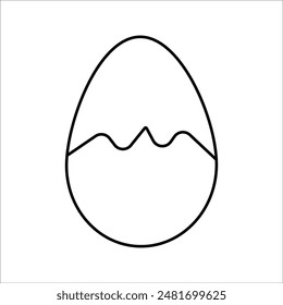 Cracked egg Simple Vector Icon Design