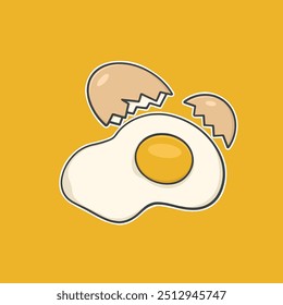Ilustração Bonitinha De Vetor De Ovo Rachado