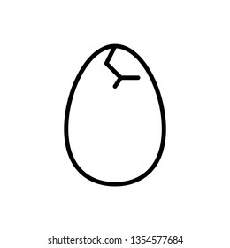 Cracked egg vector, Easter filled style icon editable stroke