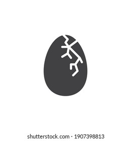 Icono del vector del huevo roto. signo plano relleno para concepto móvil y diseño web. Icono de glifo con caparazón de gafas. Símbolo, ilustración del logotipo. Gráficos vectoriales