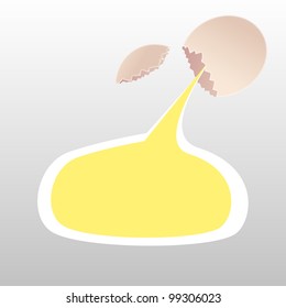 cracked egg with yolk Vector