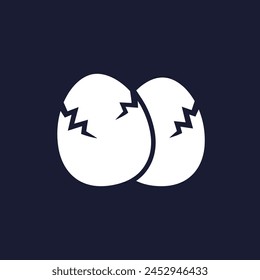 cracked eggs icon, vector pictogram
