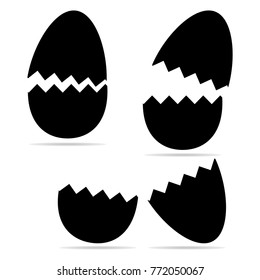 Cracked eggshell. An empty egg shell halves.