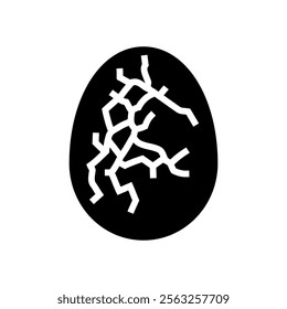 cracked eggshell fracture glyph icon vector. cracked eggshell fracture sign. isolated symbol illustration