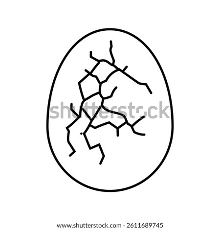cracked eggshell fracture line icon vector. cracked eggshell fracture sign. isolated contour symbol black illustration