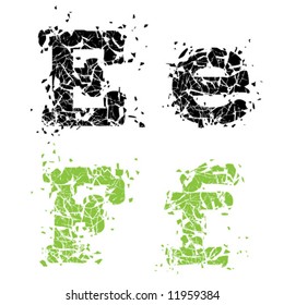 Cracked Glass Letter EF